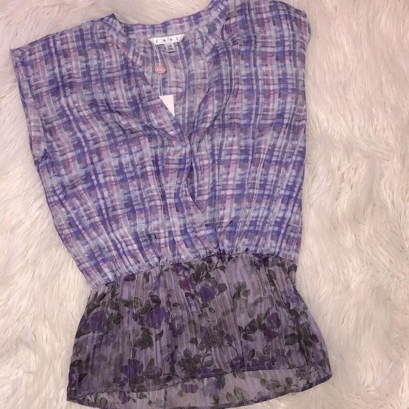 Cabi small purple floral top; new with tags - Picture 4 of 5